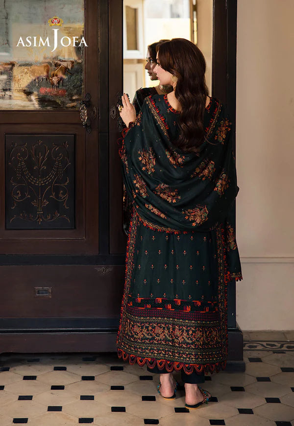 ASIM JOFA - 3PC Lawn Embroidered Shirt with Chiffon Dupatta (Unstitched) - RN-2422