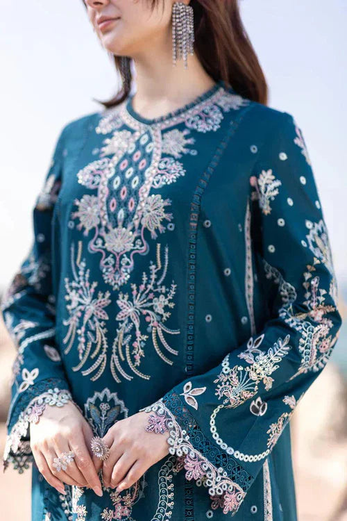 MARIA B  - 3PC Lawn Embroidered Shirt with Printed Chiffon Dupatta (Unstitched) - RN-2443