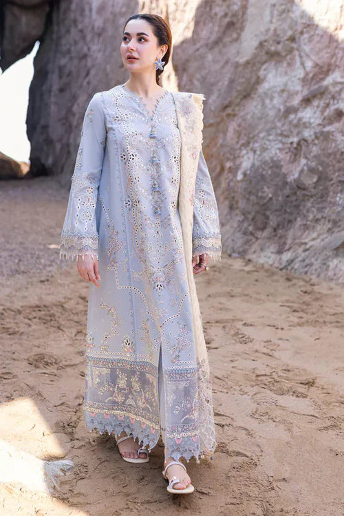 ASIM JOFA - 3PC Lawn Embroidered Shirt with Printed Chiffon Dupatta (Unstitched) - RN-2442