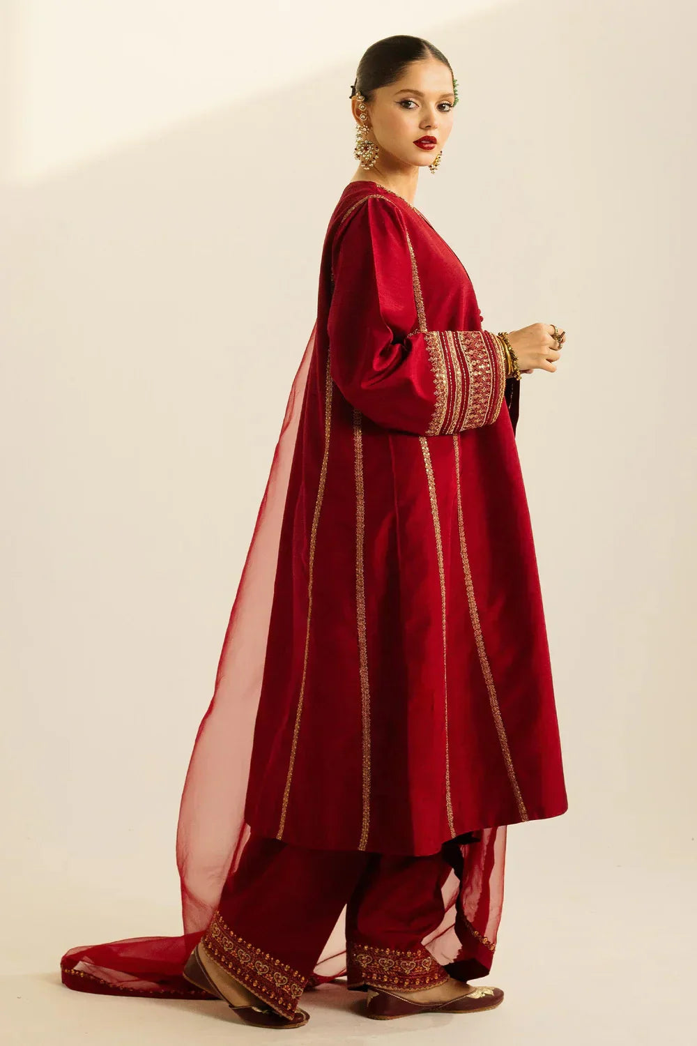 SAPPHIRE- 3PC Lawn Embroidered Shirt with Printed Chiffon Dupatta (Unstitched) - RN-2445