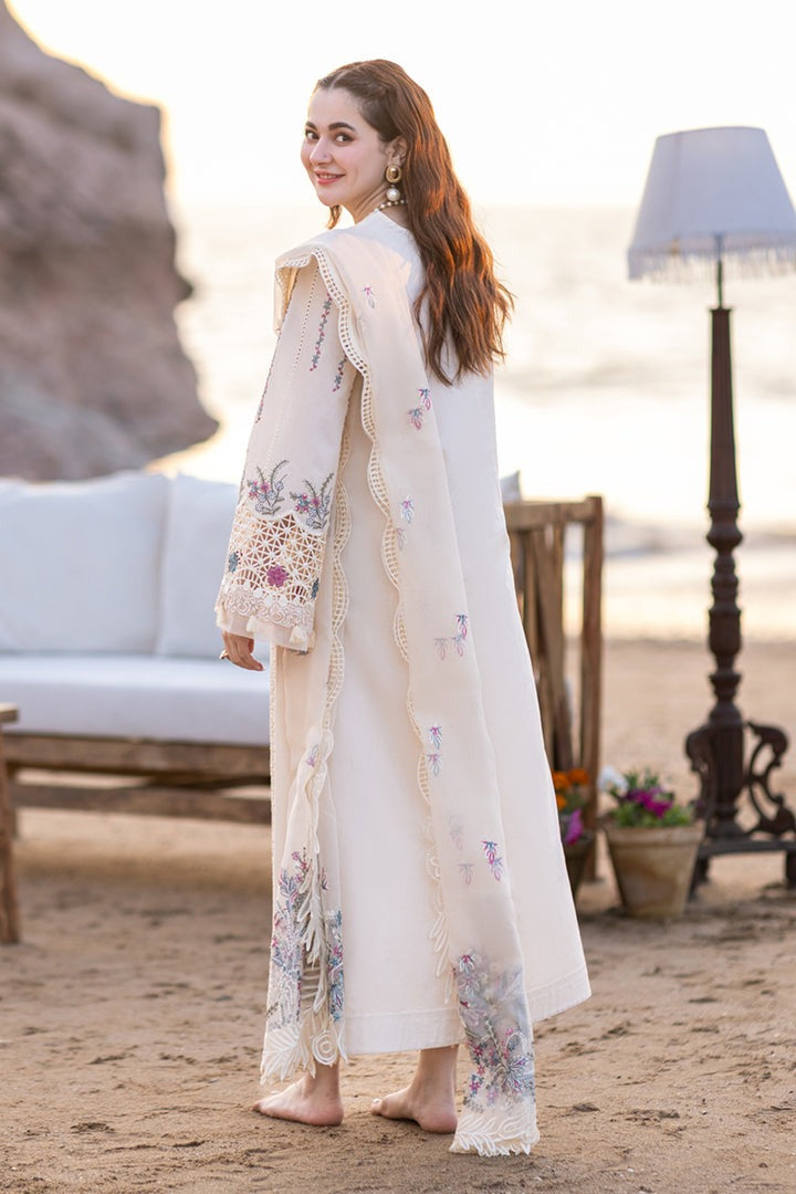 Qalamqar- 3PC Lawn Embroidered Shirt with Chiffon Dupatta (Unstitched) - RN-2421