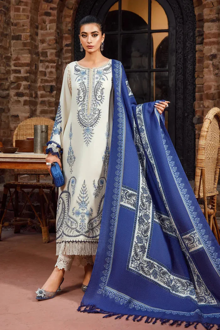 SAPPHIRE -3PC Unstitched Dhanak Embroidered Shirt with Dhanak Embroidered Dupatta and Trouser -DN1822
