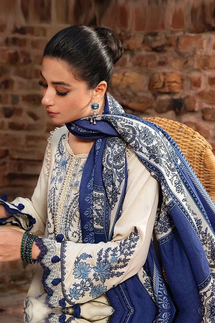 SAPPHIRE -3PC Unstitched Dhanak Embroidered Shirt with Dhanak Embroidered Dupatta and Trouser -DN1822