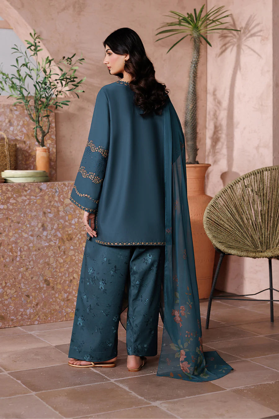 REENA- 3PC Lawn Shirt with Dupatta and trouser (unstitched) - RN-2463