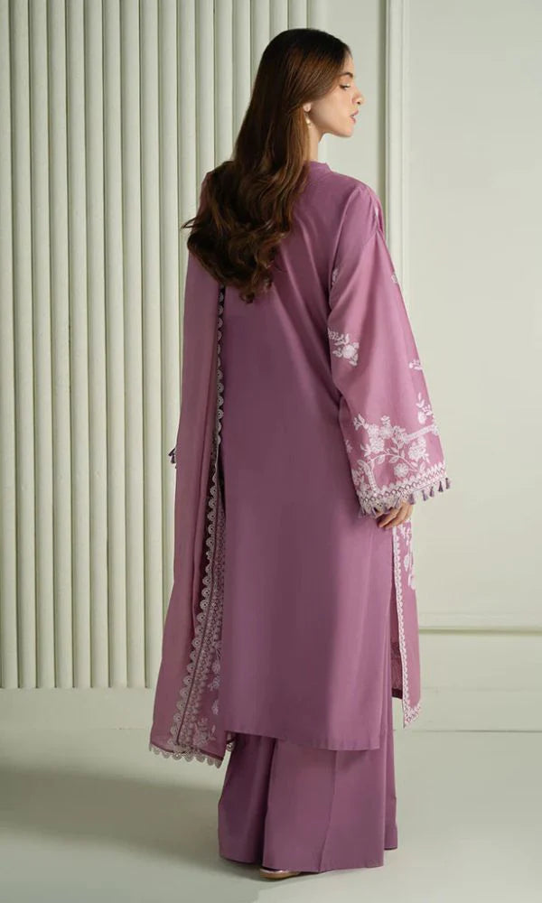 CROSS STITCH - 3PC Lawn Embroidered Shirt with Printed Chiffon Dupatta (Unstitched) - RN-2433