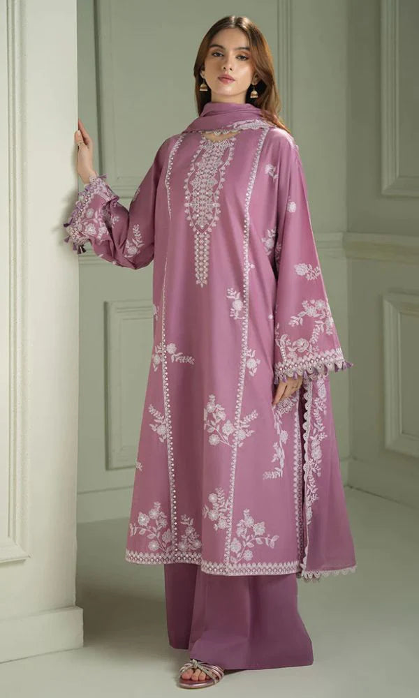 CROSS STITCH - 3PC Lawn Embroidered Shirt with Printed Chiffon Dupatta (Unstitched) - RN-2433