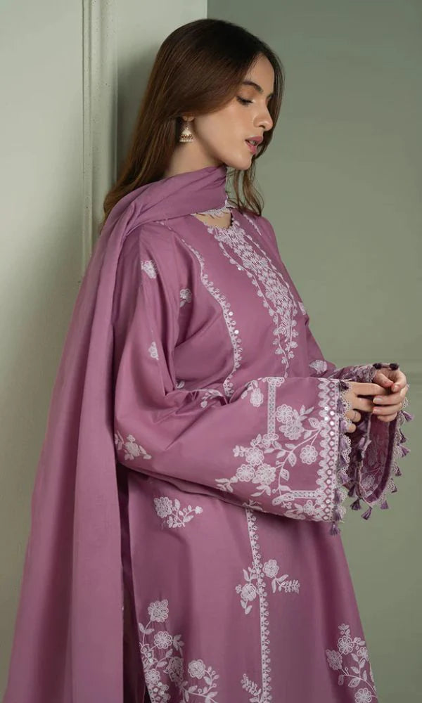 CROSS STITCH - 3PC Lawn Embroidered Shirt with Printed Chiffon Dupatta (Unstitched) - RN-2433