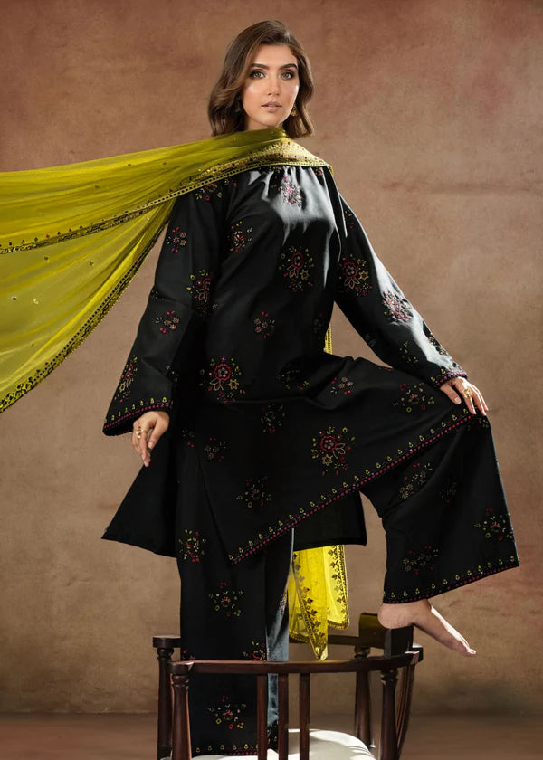 LAIRA-3PC Lawn Embroidered Shirt with Dupatta (Unstitched) - RN-2451