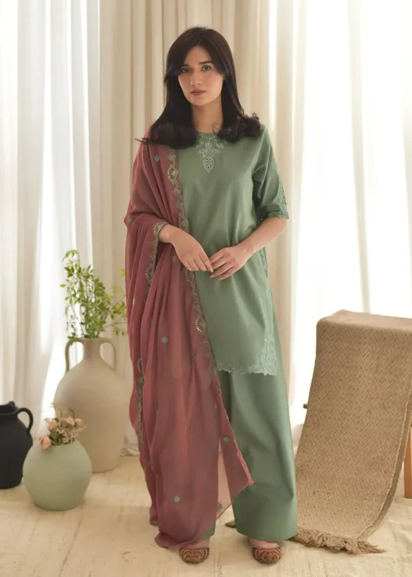 VIRRORA 3PC Lawn Embroidered Shirt with Dupatta (Unstitched) - RN-2450