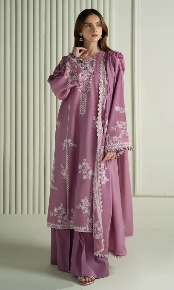 CROSS STITCH - 3PC Lawn Embroidered Shirt with Printed Chiffon Dupatta (Unstitched) - RN-2433