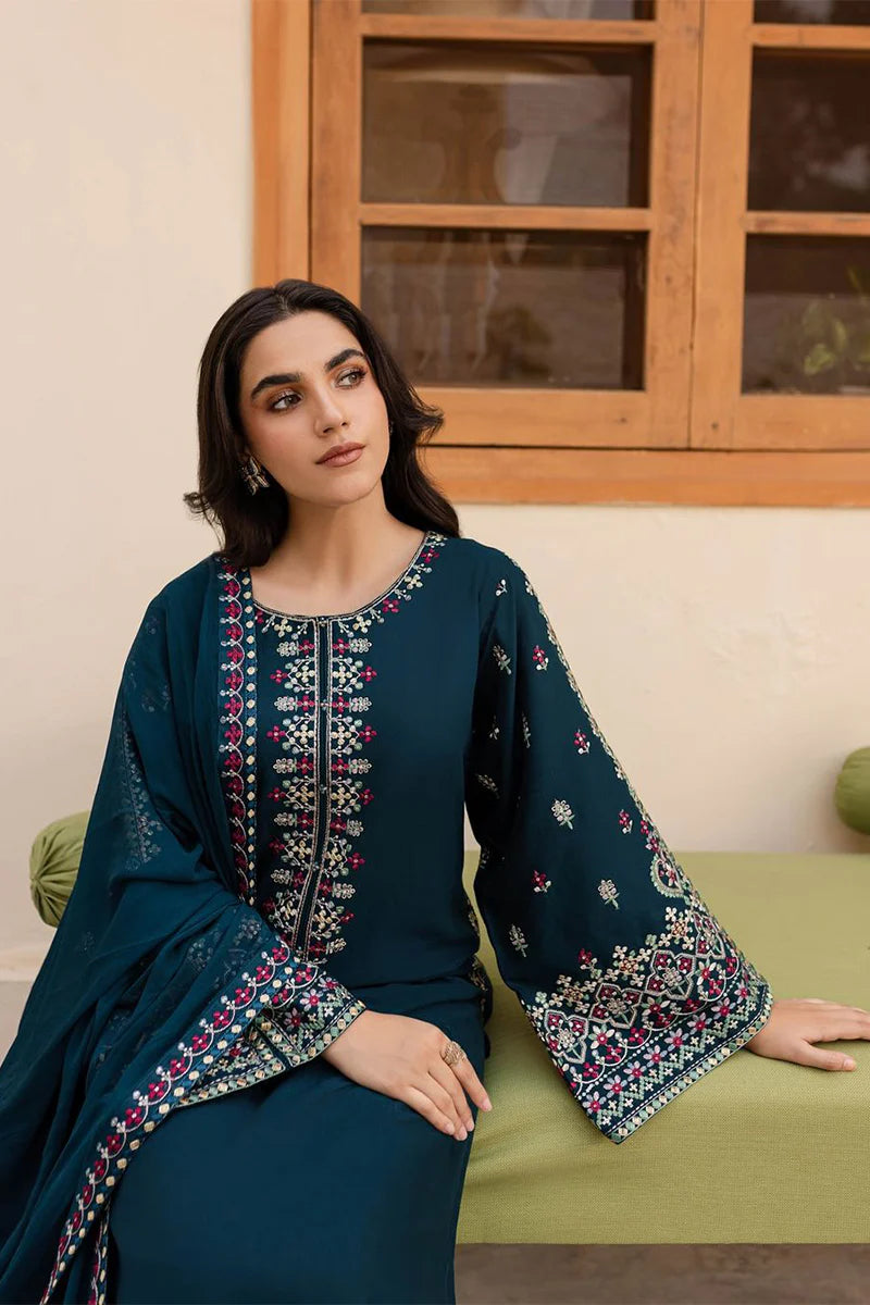 BATIK- 3PC Lawn Embroidered Shirt with Printed Chiffon Dupatta (Unstitched) - RN-2425