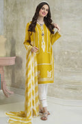 ETHNIC - 3PC Lawn Embroidered Shirt with Printed Chiffon Dupatta (Unstitched) - RN-2420