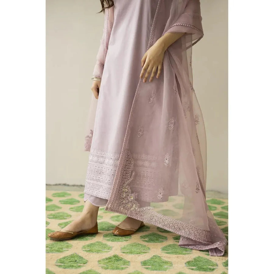 DYOT-3PC Lawn Embroidered Shirt with Dupatta (Unstitched) - RN-2452
