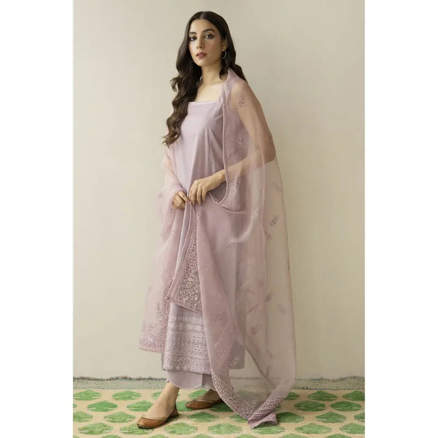 DYOT-3PC Lawn Embroidered Shirt with Dupatta (Unstitched) - RN-2452