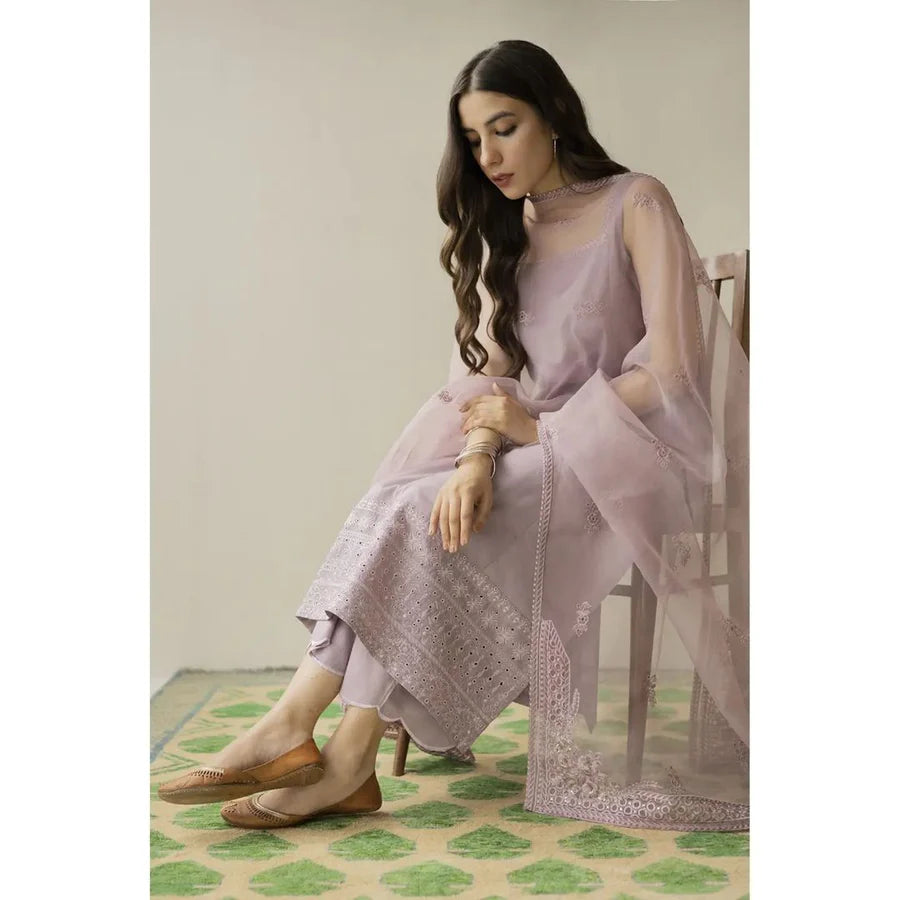 DYOT-3PC Lawn Embroidered Shirt with Dupatta (Unstitched) - RN-2452