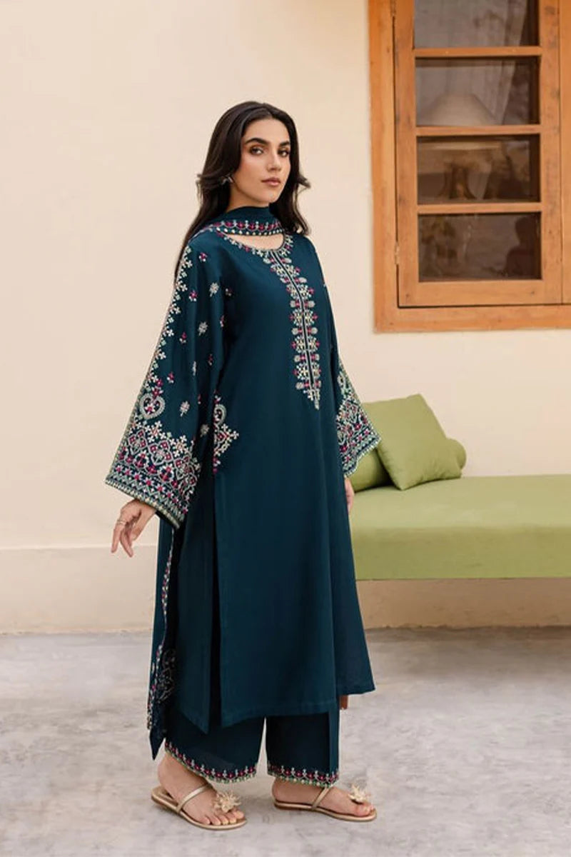 BATIK- 3PC Lawn Embroidered Shirt with Printed Chiffon Dupatta (Unstitched) - RN-2425