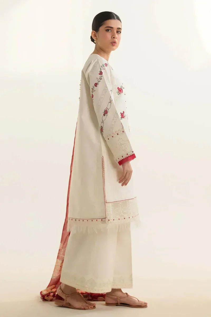 SAPPHIRE - 3PC Lawn Embroidered Shirt with Printed Chiffon Dupatta (Unstitched) - RN-2437