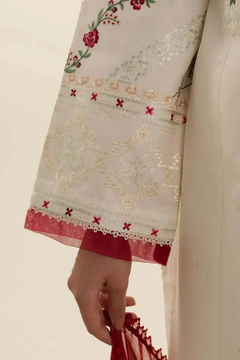 SAPPHIRE - 3PC Lawn Embroidered Shirt with Printed Chiffon Dupatta (Unstitched) - RN-2437