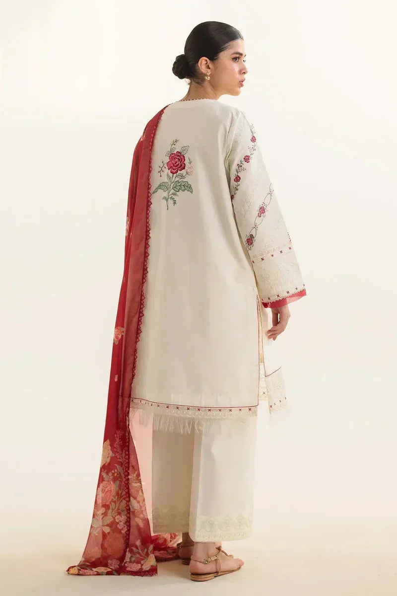 SAPPHIRE - 3PC Lawn Embroidered Shirt with Printed Chiffon Dupatta (Unstitched) - RN-2437