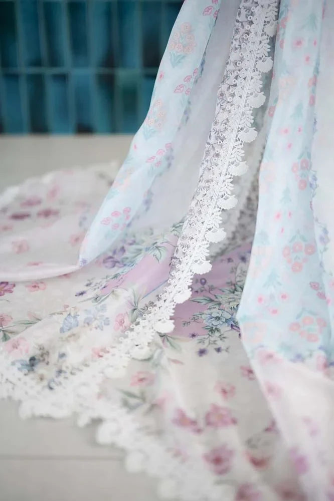 ANEELAS- 3PC Lawn Embroidered Shirt with Printed Chiffon Dupatta (Unstitched) - RN-2429