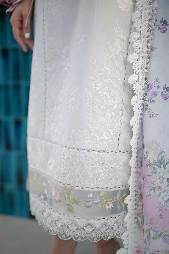 ANEELAS- 3PC Lawn Embroidered Shirt with Printed Chiffon Dupatta (Unstitched) - RN-2429