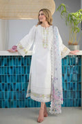 ANEELAS- 3PC Lawn Embroidered Shirt with Printed Chiffon Dupatta (Unstitched) - RN-2429