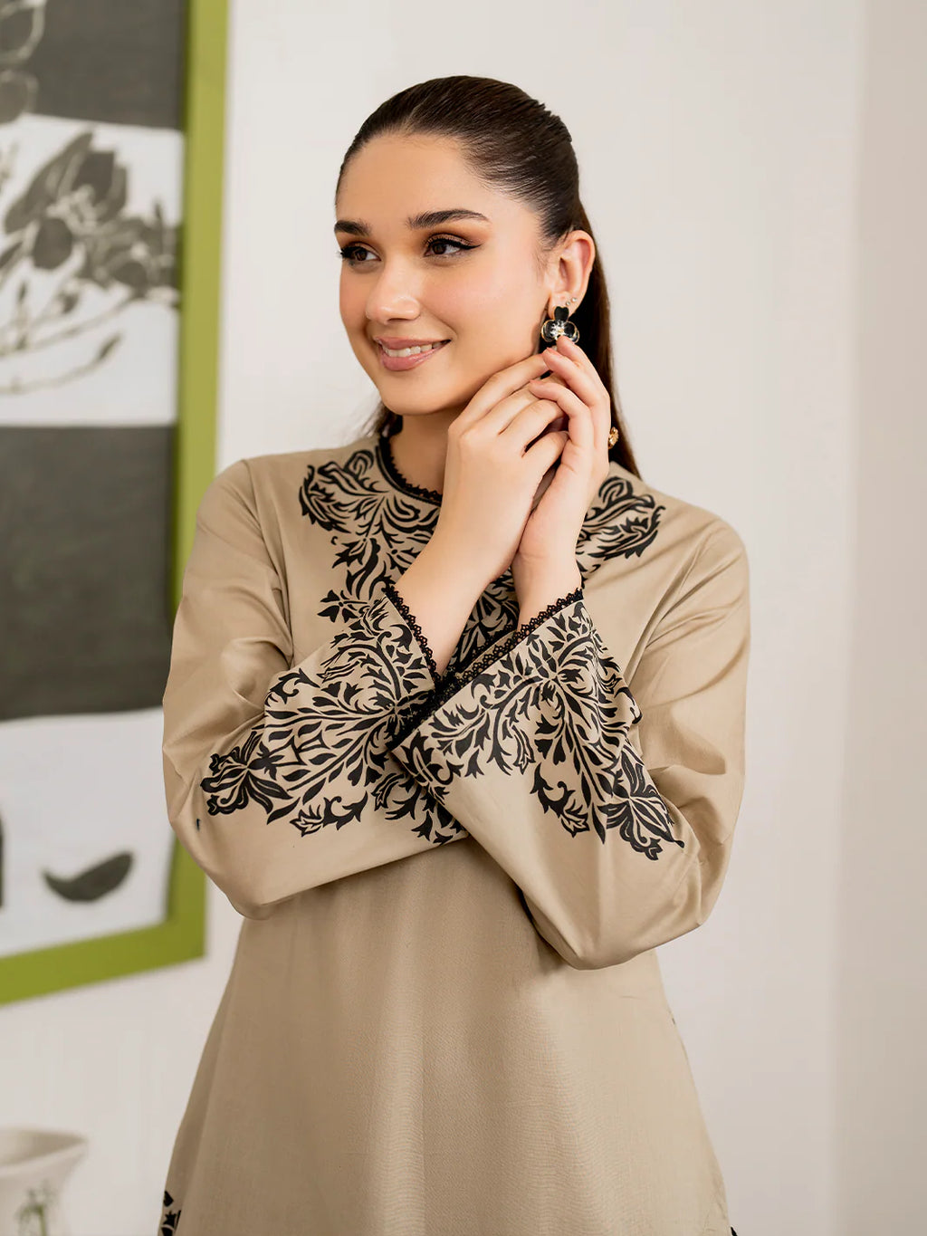 KASTURI- 3PC Lawn Embroidered Shirt with Printed Chiffon Dupatta (Unstitched) - RN-2424