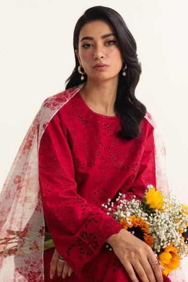 SAPPHIRE- 3PC Lawn Embroidered Shirt with Printed Chiffon Dupatta (Unstitched) - RN-2433