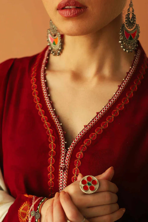 COCO-3PC Unstitched Dhanak Embroidered Shirt with Dhanak Embroidered Dupatta and Trouser -DN1802