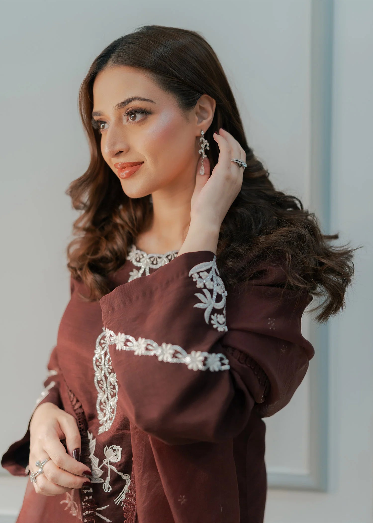 FOZIA KHALID- 3PC Lawn Embroidered Shirt with Printed Dupatta (Unstitched) - RN-2448