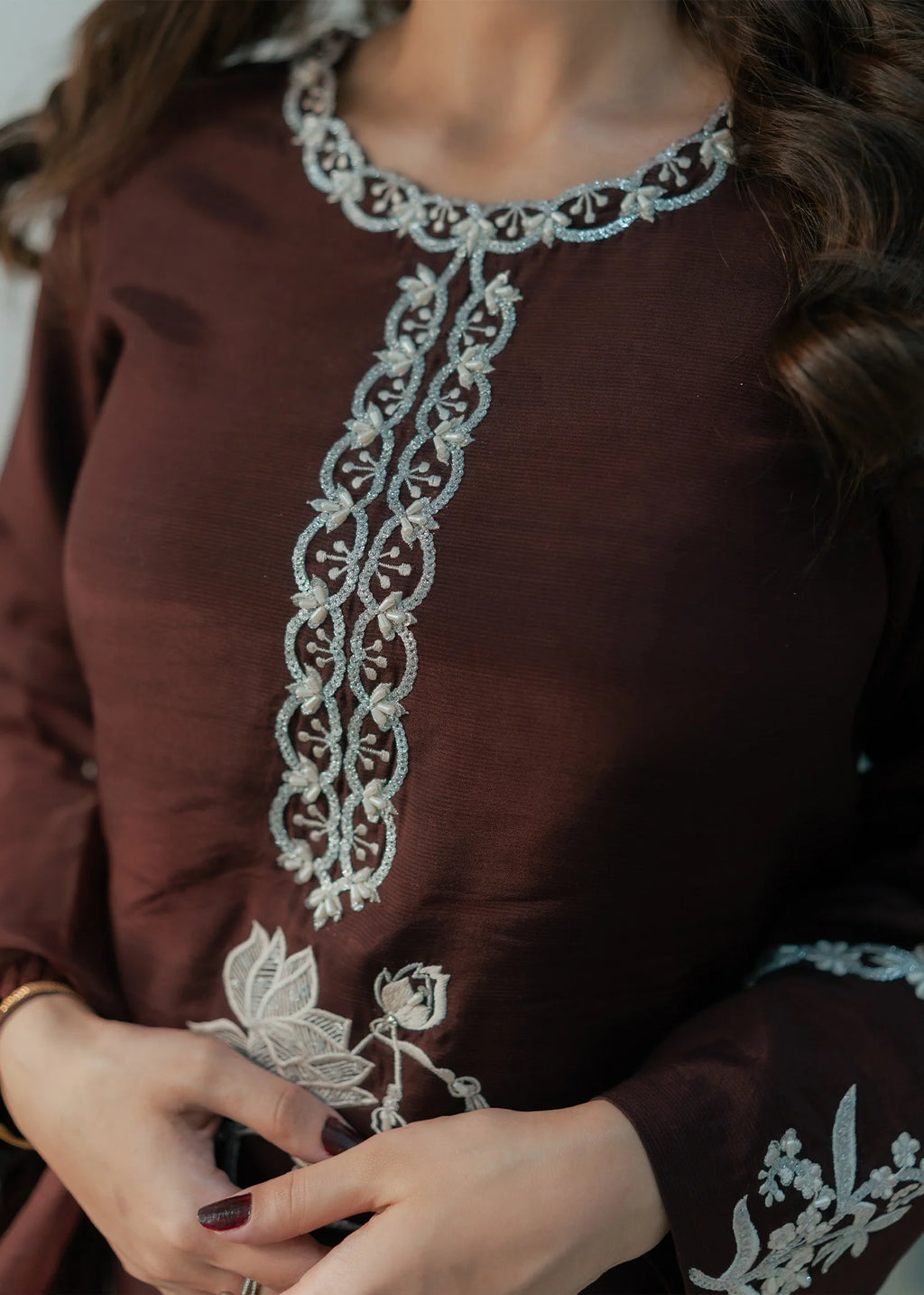 FOZIA KHALID- 3PC Lawn Embroidered Shirt with Printed Dupatta (Unstitched) - RN-2448