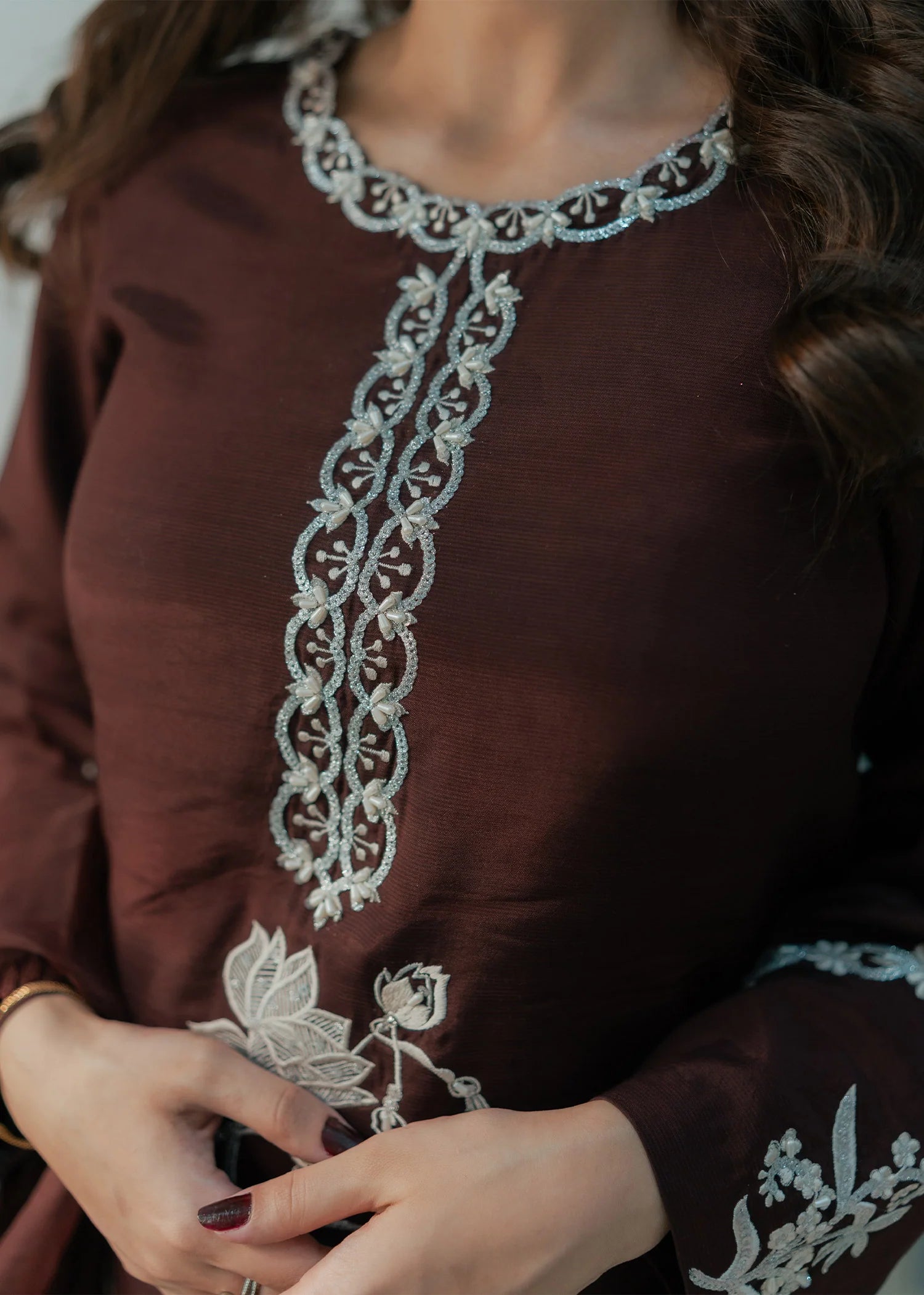 FOZIA KHALID- 3PC Lawn Embroidered Shirt with Printed Dupatta (Unstitched) - RN-2448