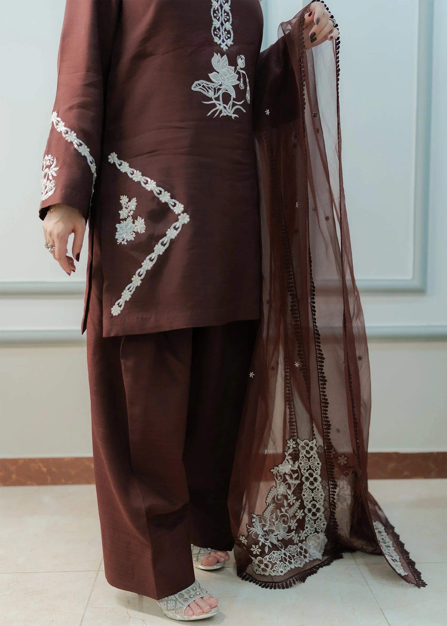 FOZIA KHALID- 3PC Lawn Embroidered Shirt with Printed Dupatta (Unstitched) - RN-2448