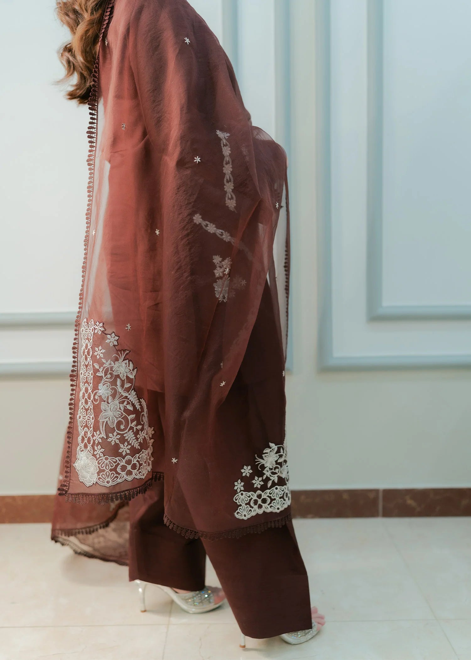 FOZIA KHALID- 3PC Lawn Embroidered Shirt with Printed Dupatta (Unstitched) - RN-2448