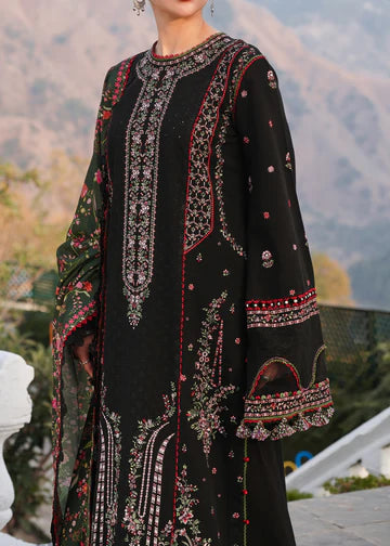 QALAMKAR- 3PC Lawn Embroidered Shirt with Chiffon Dupatta (Unstitched) - RN-2442