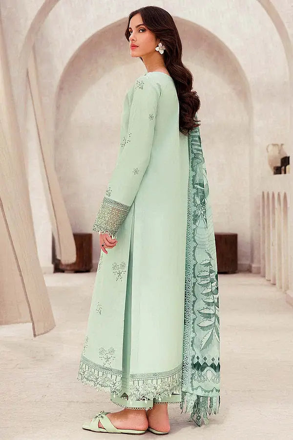 SAPPHIRE - 3PC Lawn Embroidered Shirt with Printed Chiffon Dupatta (Unstitched) - RN-2418