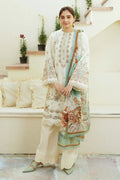 ZARA SHAHJAHAN - 3PC Lawn Embroidered Shirt with Printed Chiffon Dupatta (Unstitched) - RN-2432