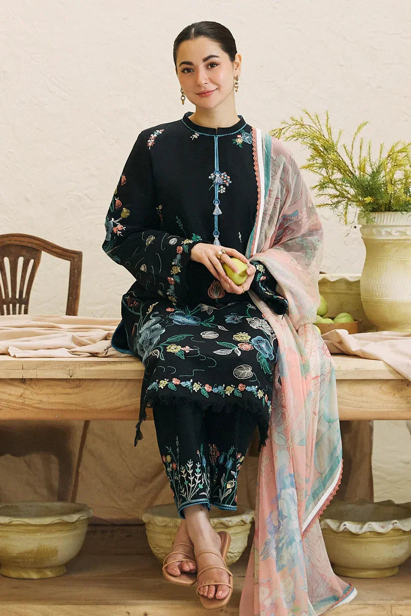 COCO - 3PC Lawn Embroidered Shirt with Printed Chiffon Dupatta (Unstitched) - RN-2424