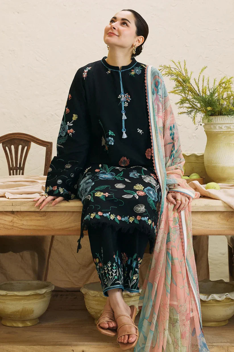 COCO - 3PC Lawn Embroidered Shirt with Printed Chiffon Dupatta (Unstitched) - RN-2424