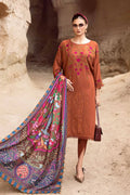 MARIA B -3PC Unstitched Dhanak Embroidered Shirt with Dhanak Embroidered Dupatta and Trouser -DN1813