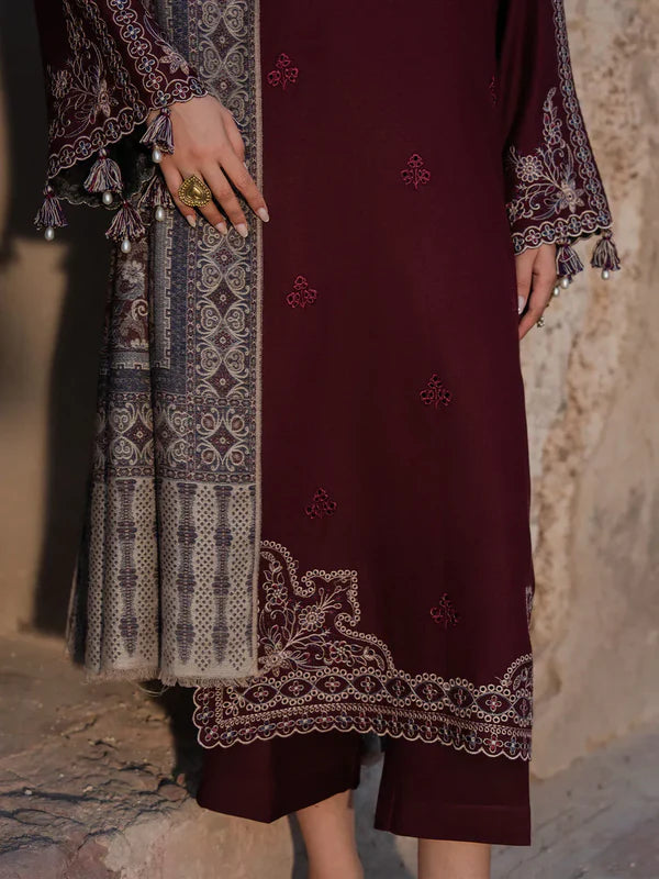 IZNIK- 3PC Lawn Embroidered Shirt with Printed Chiffon Dupatta (Unstitched) - RN-2434