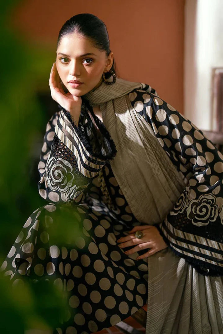 BAROQUE-3PC Lawn Embroidered Shirt with Dupatta (Unstitched) - RN-2455