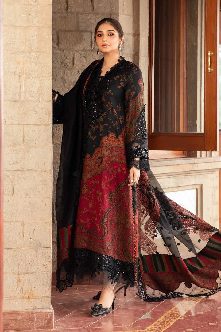 MARIA B -3PC Lawn Embroidered Shirt with Dupatta (Unstitched) - RN-2458