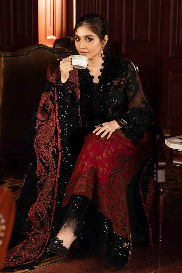MARIA B -3PC Lawn Embroidered Shirt with Dupatta (Unstitched) - RN-2458
