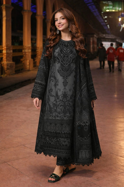 ASIM JOFA - 3PC Lawn Embroidered Shirt with Dupatta (Unstitched) - RN-2460