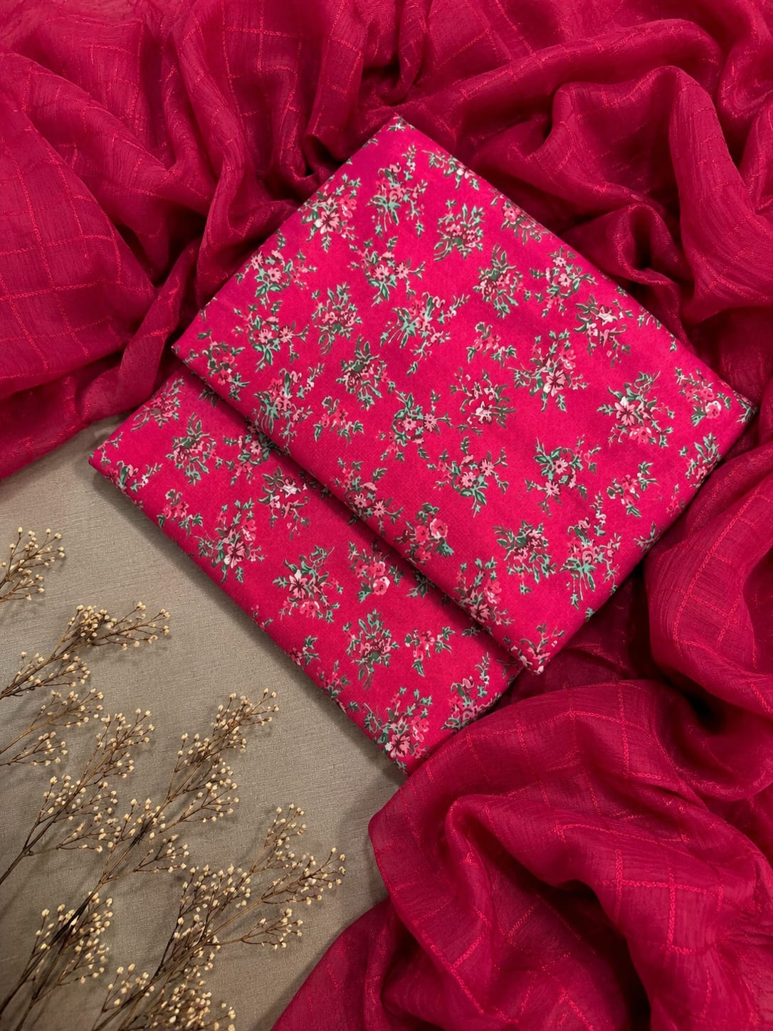 PREMIUM 3PC LAWN WITH DOBBY DUPATTA ALLOVER -9812