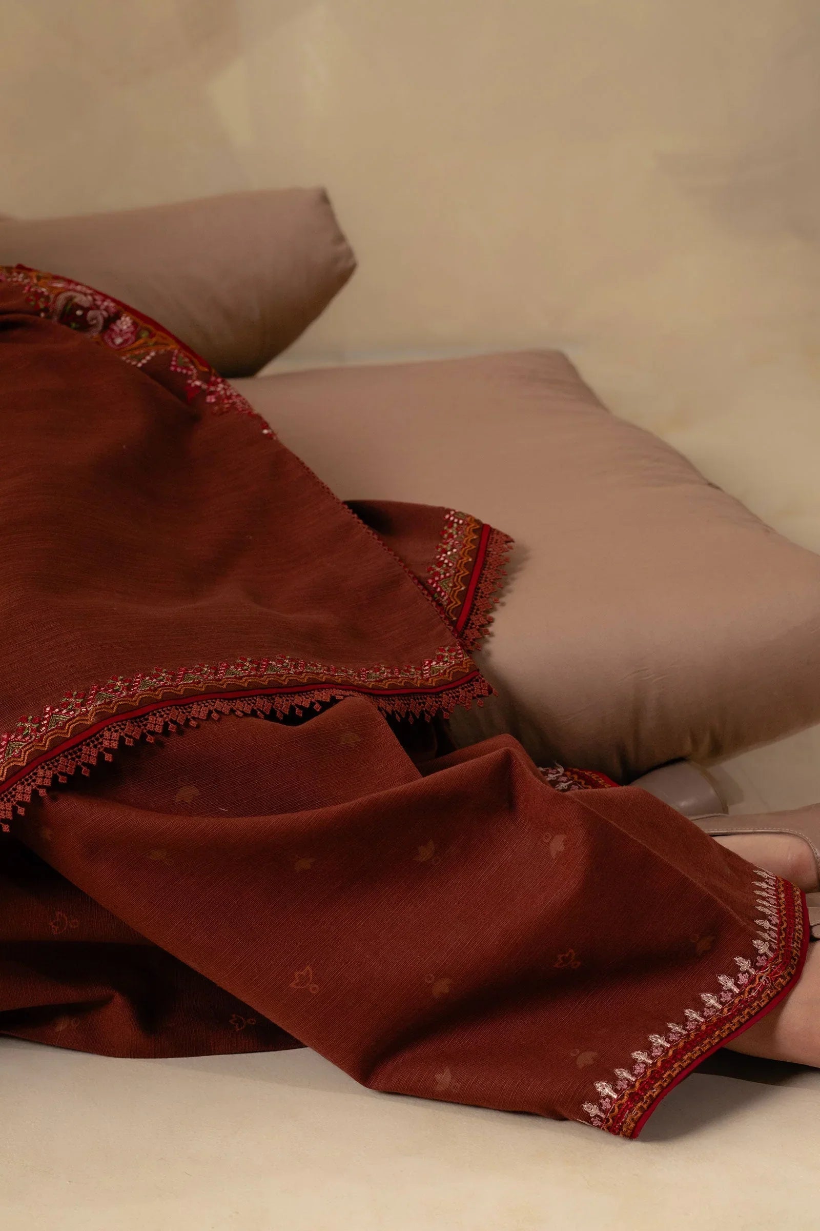 COCO-3PC Unstitched Dhanak Embroidered Shirt with Dhanak Embroidered Dupatta and Trouser -DN1806