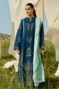 COCO-3PC Unstitched Dhanak Embroidered Shirt with Dhanak Embroidered Dupatta and Trouser -DN1804