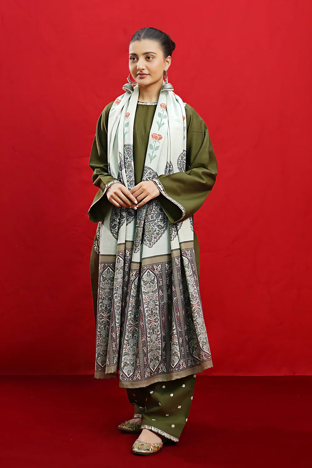 SAPPHIRE - 3PC Lawn Embroidered Shirt with Printed Chiffon Dupatta (Unstitched) - RN-2428