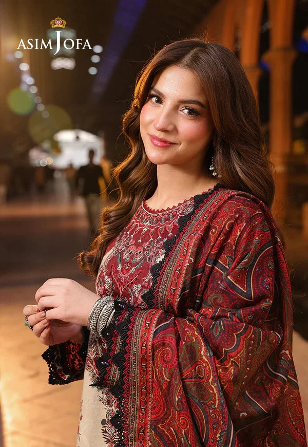 ASIM JOFA - Unstitched Banadora Shirt with Dupatta and Trouser -DN1849